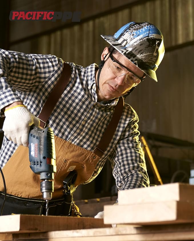 PACIFIC PPE 2 Pack Safety Glasses for Men and Women, ANSI Z87 Anti-fog Eyewear with Scratch Resistant Clear Wraparound Lenses, Adjustable Lab Goggles, UV Protection