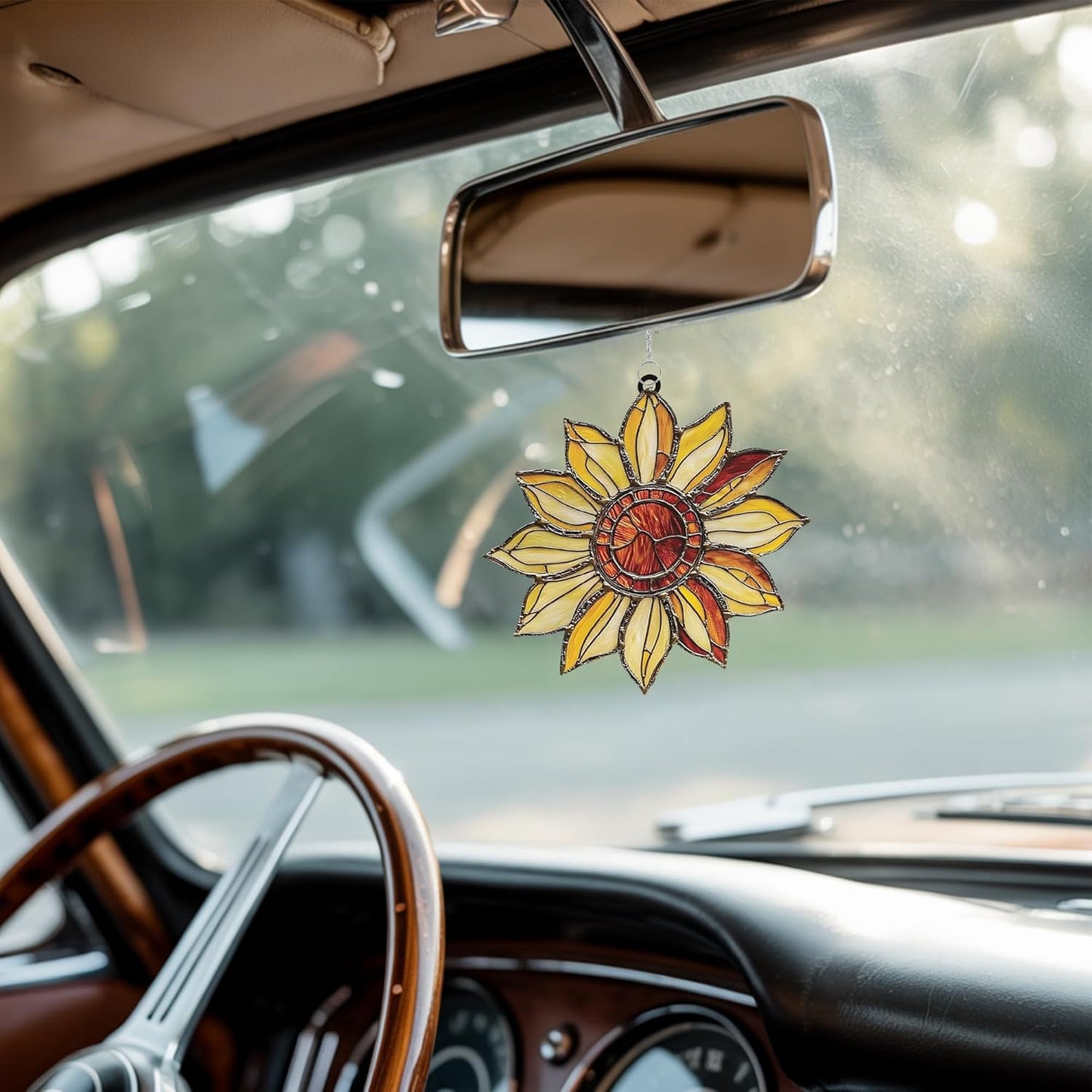 Radiant Sunflower Acrylic Suncatcher Stained Glass Effect Window Car Hanging Christmas Ornament Indoor Outdoor Decor Garden Sun Catcher Panel for Sunflower Lover for Women Mom Grandma