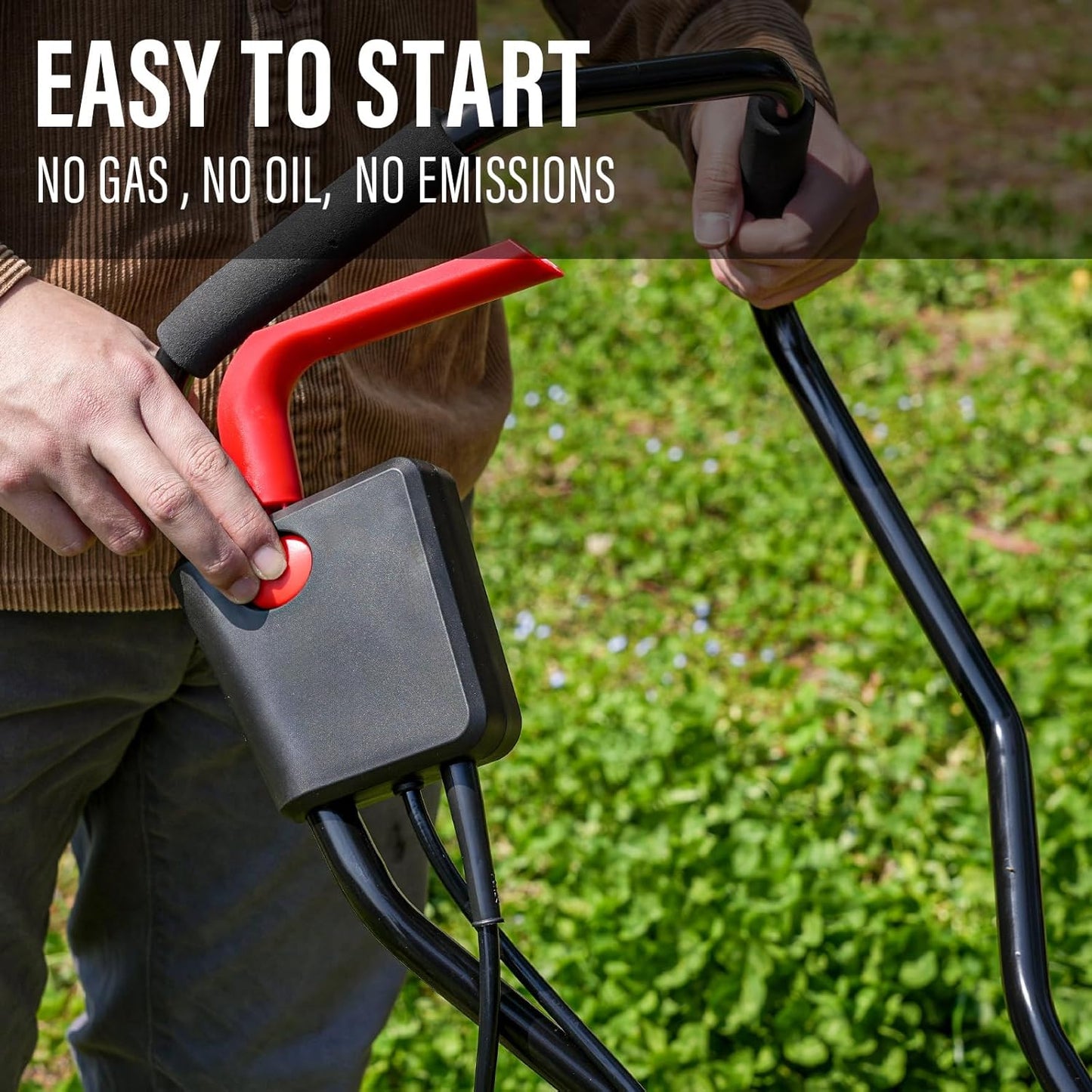 MZK 16-Inch 13.5-Amp Corded Electric Tiller/Cultivator, 8-inch tillling Depth with Adjustable Wheels, Foldable Electric Rototiller for Lawn/Yard/Garden Soil Digging,TC16A08