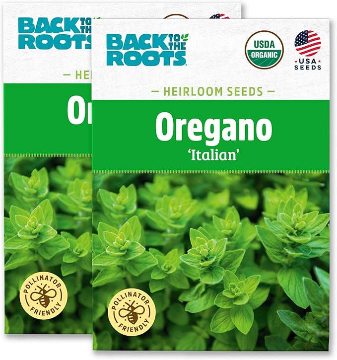 Back to The Roots 100% Organic Heirloom Seeds - Oregano Value Pack (140mg Total)