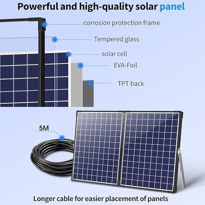 Biling Solar Fountain Pump with 35W Efficient Panel, Solar Fountain Pump with 450GPH Flow High Speed, Fountain with PVC Tubing 4 Nozzles Accessories for Waterfall, Ponds, Wildlife Garden