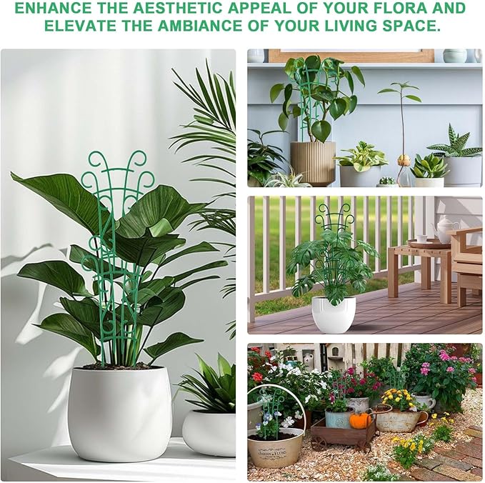 Plant Trellis for Potted Plants 12 Pack Stackable Indoor Outdoor Climbing Houseplant Support with Garden Wire for Pothos Hoya Ivy Flower