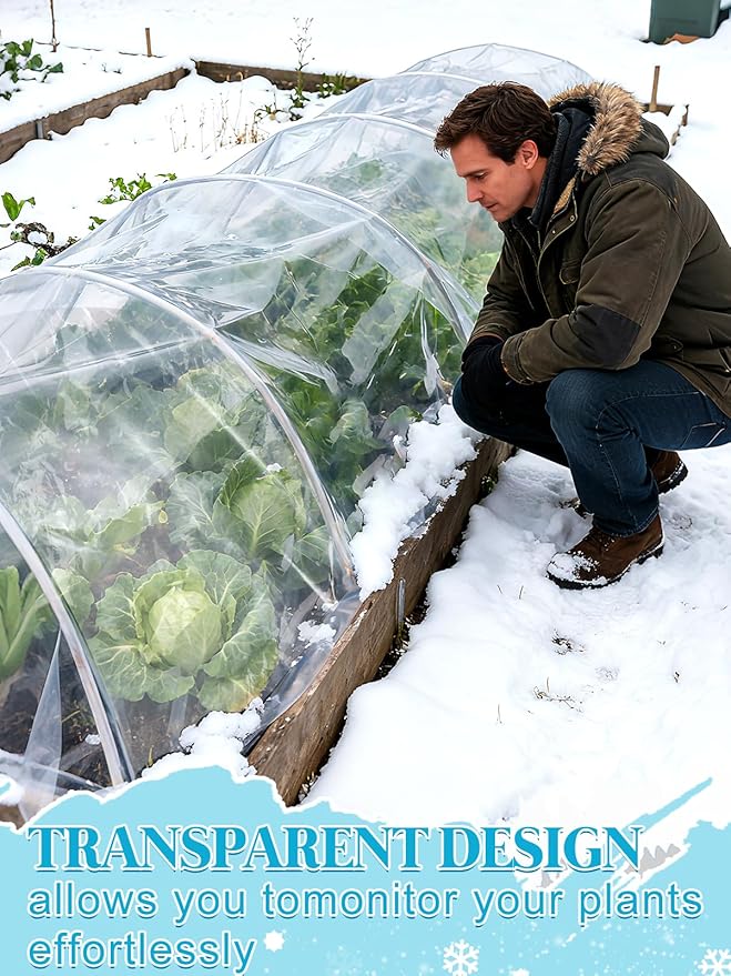 Alphatool Greenhouse Cover Plastic Sheeting - 10 x 20 ft Plant Covers Freeze Protection, Frost Cloths for Outdoor Plants, Clear Floating Row Cover for Outdoors Garden Plants Vegetables Crops