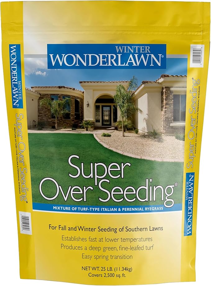 Barenbrug Winter Wonderlawn Grass Seed for Southern Lawns, Fast-Acting Durable Grass Seed Mix for All Weather Conditions, 25-lb. Bag
