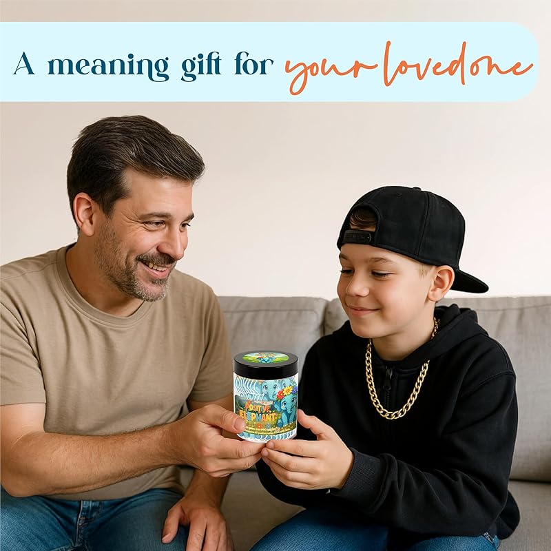 Positive Elephant Jar with 60 Daily Affirmation Cards, Emotional Support Elephant, Elephant Decor, Office Desk Accessories, Gift for Teenage Girl, Mens Birthday Gift, Appreciation Gifts