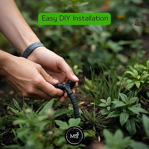 MS3 Drip Irrigation System Kit 226FT โ Automatic Garden Watering System with Adjustable Drippers, 5/16'' & 1/4'' Tubing, Easy DIY Installation for Greenhouse, Yard, Lawn & Potted Plants