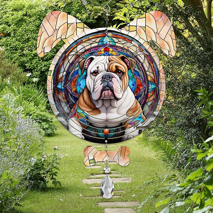 Norwegian Elkhound Dog Ears Wind Spinner, Norwegian Elkhound Wind Spinner Hanging for Yard and Garden