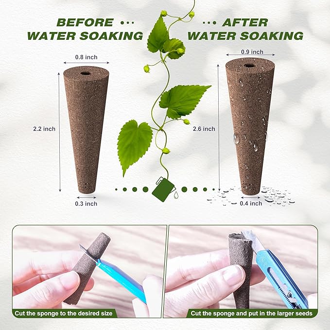 176 PCS Seed Pods Kit for Aerogarden, Grow Anything Kit for Indoor Garden Growing System, Hydroponics Supplies with Cup, 60 Grow Sponges, 60 Pod Labels, A&B Nutrient Plant Food, Basket Domes