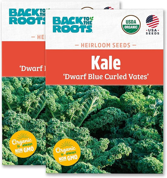 Back to The Roots 100% Organic Heirloom Seeds - Kale Value Pack (840mg Total)