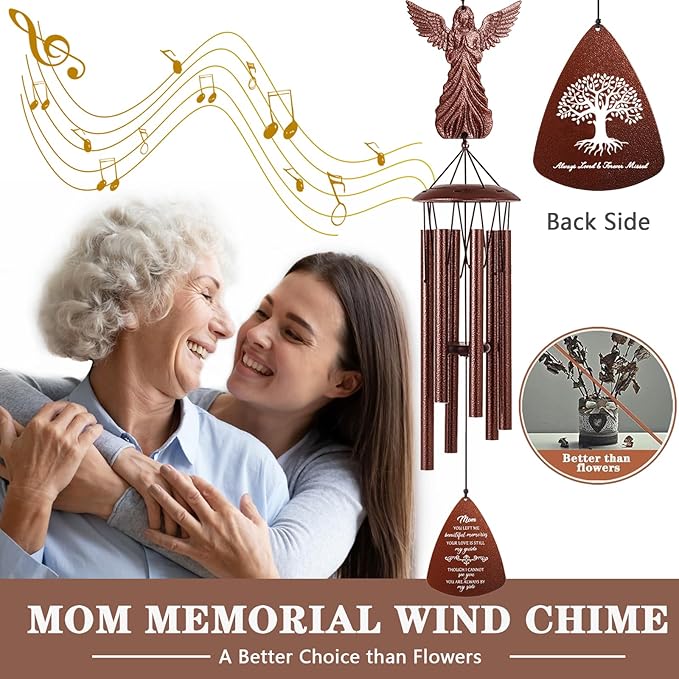 Mom Memorial Wind Chimes, Sympathy Gifts for Loss of Mom, Memorial Gifts for Mother Bereavement Condolence Remembrance