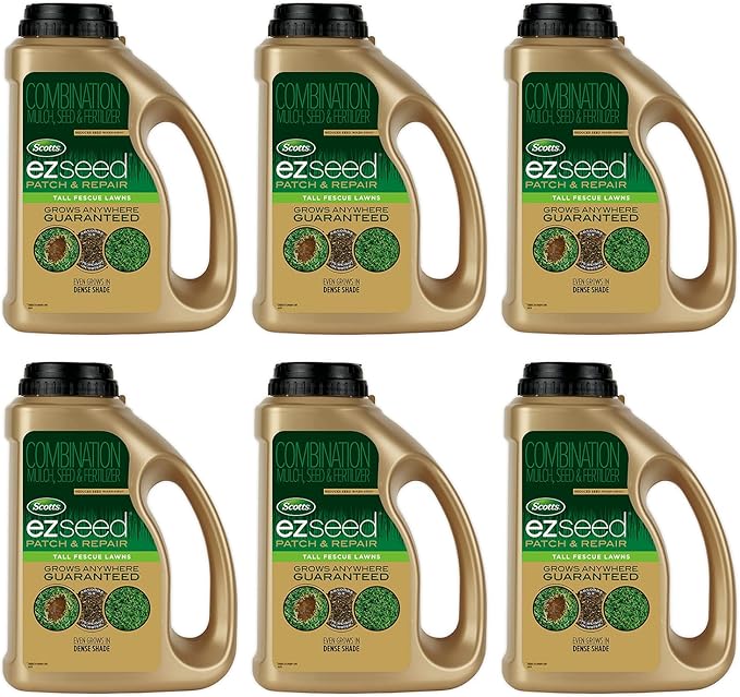Scotts EZ Seed Patch & Repair Tall Fescue Lawns, Combination Mulch, Seed and Lawn Fertilizer, 3.75 lbs. (6-Pack)