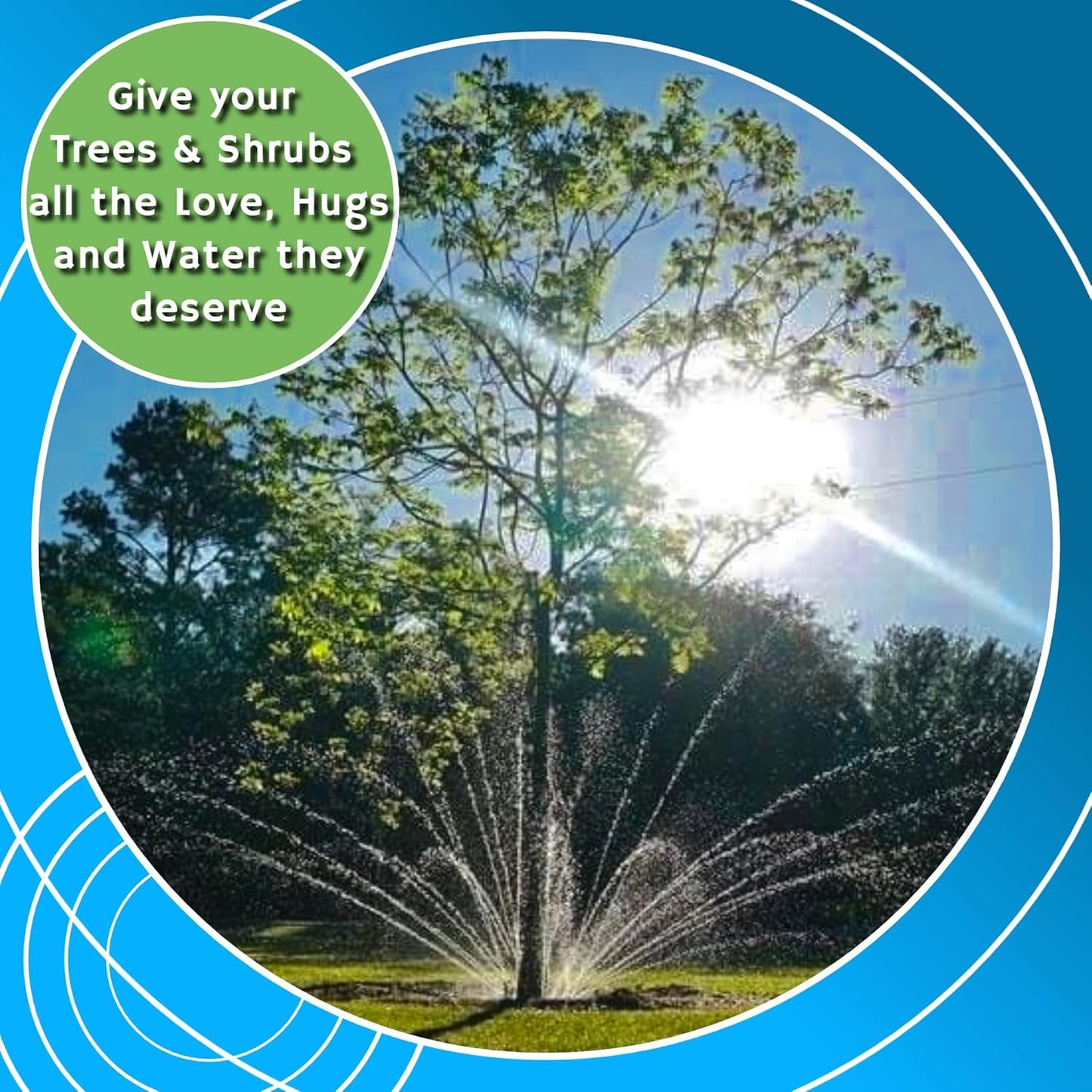 Tree Sprinkler with 360° Outward Direction, Water Sprinkler for Trees That Reaches The Nutrition Zone for Tree Root Watering (15")