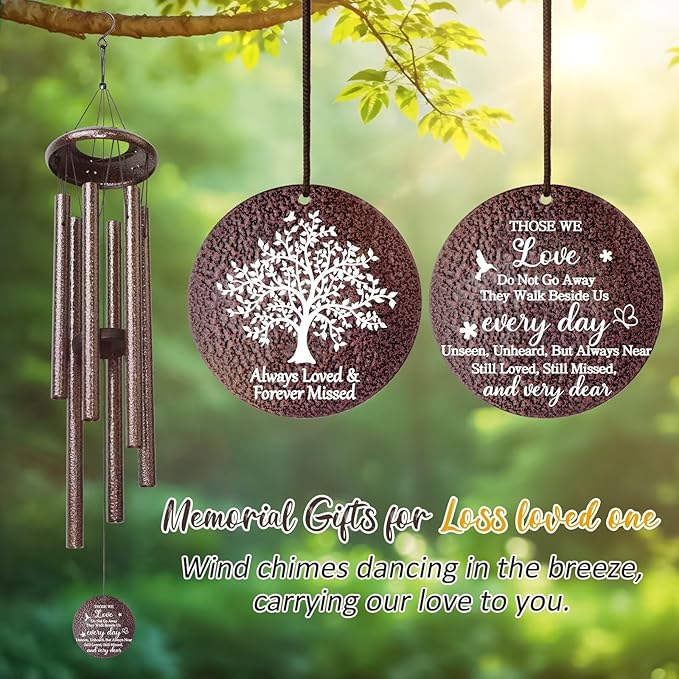 Memorial Gifts for Loss of Love one, 25''Memorial Wind Chimes of Sympathy Gifts for Loss of Love one, Bereavement, Condolence, Remembrance Gifts,Windchimes in Memory