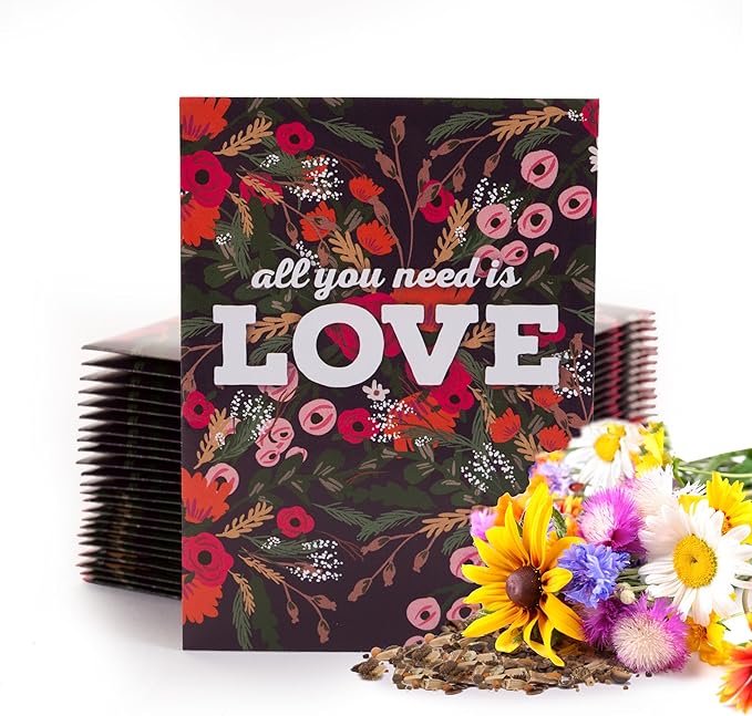 All You Need is Love Bouquet 25 Wildflower Packets for Planting, Perfect Valentines Gift, Garden Seeds to Grow Live Plants, Flowers - Bentley Seed Co.