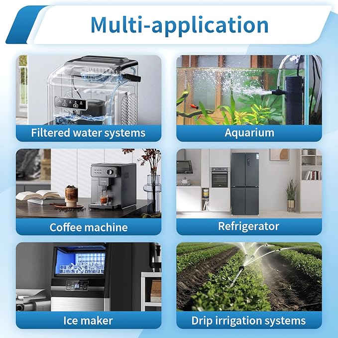 51Pcs 1/4" Quick Connect Water Line Fittings Kit, Push to Connect Fittings (Ball Valve, Check Valve, T, L, Y, I & Professional Tubing Cutter) for RO/DI, Refrigerator, Ice Maker