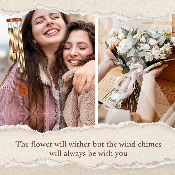 Aurahouse Best Friend Christmas Birthday Gifts for Women, Friendship Gifts for Women Friends Wind Chimes, Bestie Friendsgiving Gift for Best Friend Woman Men, Long Distance Friendship Gift