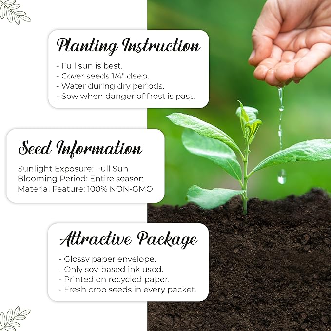 Pollinator Paradise Seed Mix (20 Packs) Seeds Packets for Humming Birds, Butterflies and Bees - Ideal for Wedding Party Favors Bridal Shower School Events Thank You Corporate Event Memorials