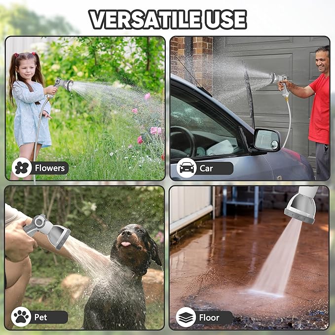 SILVEL 1/2 in x 130 FT Retractable Garden Hose Reel, Upgraded UV Resistant Heavy Duty Automatic Hose Reel Wall Mount with 10 Pattern Nozzle, Any Length Lock & Slow Return System, 180°Swivel Bracket