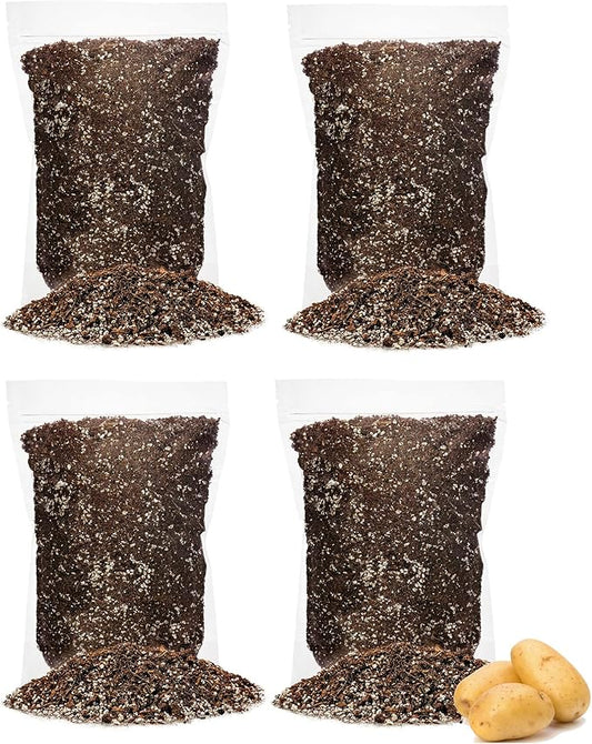 GARDENERA Premium Organic Potting Soil - 20 Quart - The Ideal Growing Medium for Delicious and Nutritious Homegrown Potatoes (4 Bags of 5 Quart)