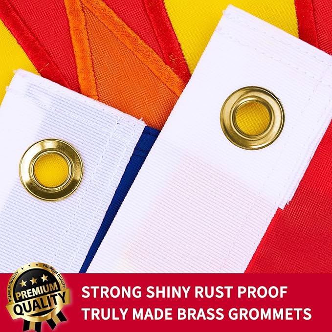 XIFAN Premium Arizona State Flag 3x5 ft Outdoor, Double Sided Embroidered Stars, Heavy Duty 210D Nylon AZ Flags, the Strongest Longest Lasting for Outside with Sewn Stripes/Brass Grommets