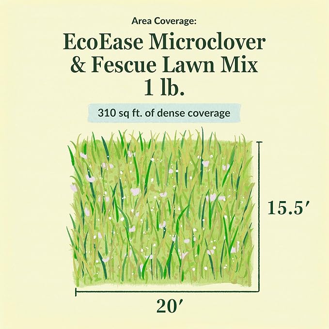 Ferry-Morse EcoEase Microclover and Fescue Low Maintenance Ground Cover Grass Seed Mix, 1lb