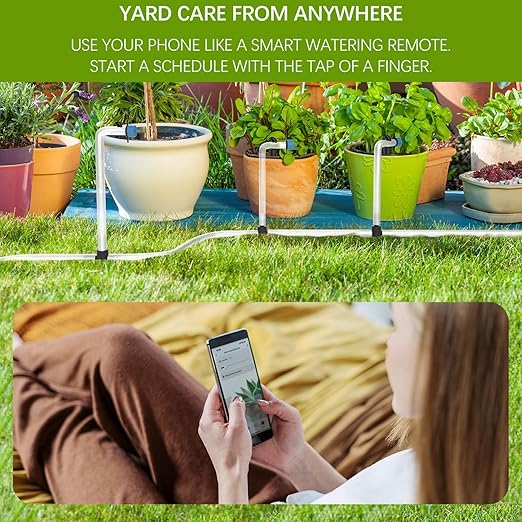 Automatic Drip Irrigation System, Plant Watering Devices with Timer, Plant Watering Devices for 20 Potted Plants, Indoor Outdoor Garden, Raised Beds, Greenhouse& Compatible with Alexa
