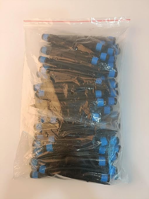 Kalolary 100PCS Irrigation Drippers Drip Emitters, Micro Spray Adjustable 360 Degree Full Circle Pattern Water Flow Bubbler Sprinkler Fits 1/4 (4-6mm) Irrigation Tubing for Garden Irrigation(Blue)