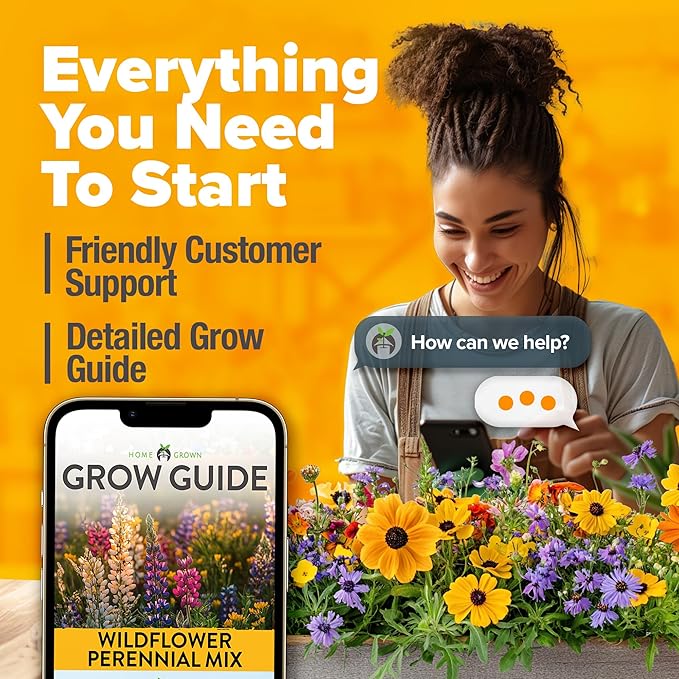 HOME GROWN π¨π¦π π£π₯ππ ππ¨π  Wildflower Seeds Mix - 49,100+ (2oz) Bulk Mix, 21 Varieties Wild Flower - Bee and Butterfly Garden Pack - Native Annual Flowers for Planting for Your Garden