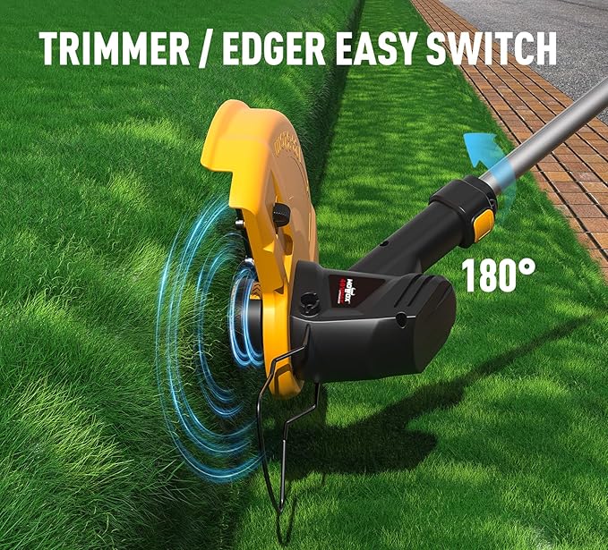 40V Cordless Weed Whacker, 2Ah Battery Powered Weed Eater, 3-Positions Adjustable Cutting Width Grass Trimmer, Telescopic Aluminum Shaft String Trimmer, Battery & Charger Included