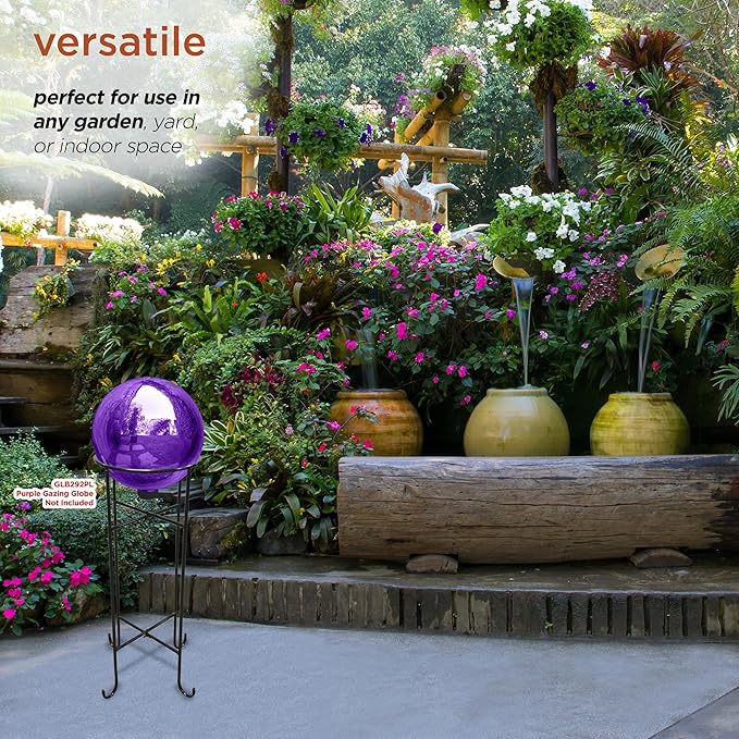 Alpine Corporation 24" Tall Indoor/Outdoor Metal Gazing Globe Display Stand