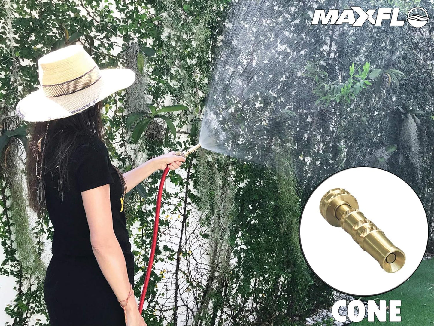 High Pressure Hose Nozzle Heavy Duty | Brass Water Hose Nozzles for Garden Hoses | Adjustable Function | Fits Standard Hoses, Garden Sprayer, Spray Nozzle, Power Washer Nozzle