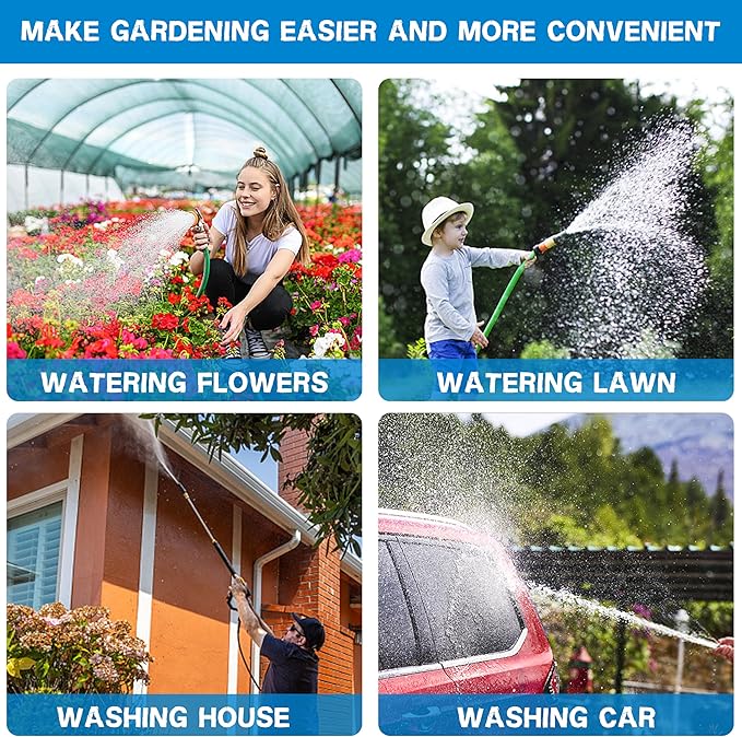 Hose Splitter 2 Way Heavy Duty, Upgrade Full Flow Brass Garden Hose Splitter Connector, Outdoor Water Spigot Splitter with Long Handle, Y Valve 3/4 Inch GHT Thread