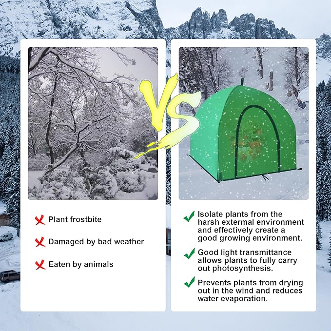 36″*36″*35.5″, Winter Plant Warm Covers - Raised Bed Cover, Garden Row Accelerator, Warm Tent Freeze Protection Humidity Domes for Germination, Seedling Propagation Protecting Plants from Animals 2PCS