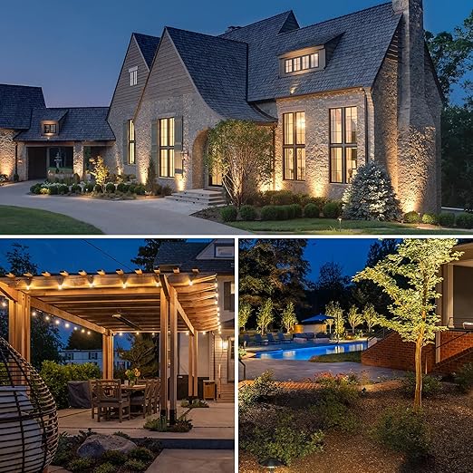 SUNVIE 200W Low Voltage Landscape Transformer with 2 Independent Control Output Landscape Lighting Transformer with Timer and Photocell Sensor 120V AC to 12/14V AC Weatherproof Low Voltage Transformer