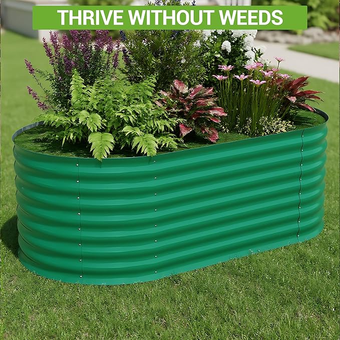 6x3x2 ft Galvanized Raised Garden Bed Outdoor, 24 in Tall Metal Planter Box for Flowers Herbs Vegetables, Rust-Resistant Raised Garden Beds for Gardening, Easy Assembly Outdoor Garden Box & Planters