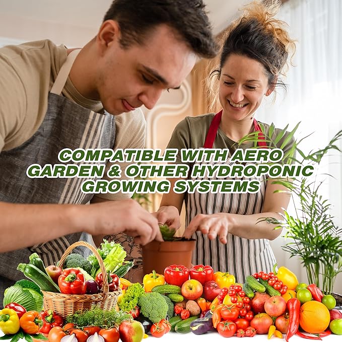 176 PCS Seed Pods Kit for Aerogarden, Grow Anything Kit for Indoor Garden Growing System, Hydroponics Supplies with Cup, 60 Grow Sponges, 60 Pod Labels, A&B Nutrient Plant Food, Basket Domes