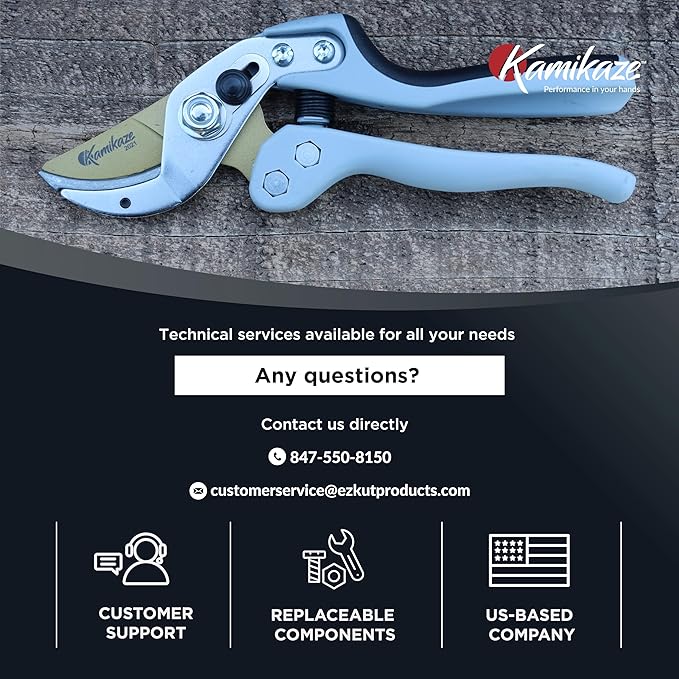 KM1-M FORCE ANVIL SHEAR- ANVIL PRUNER, Pruning Shears. Garden Pruners, Plant Pruners, Pruning Shears, Tefloned Blade Hand Pruner, Universal Garden Clippers great for garden and home.