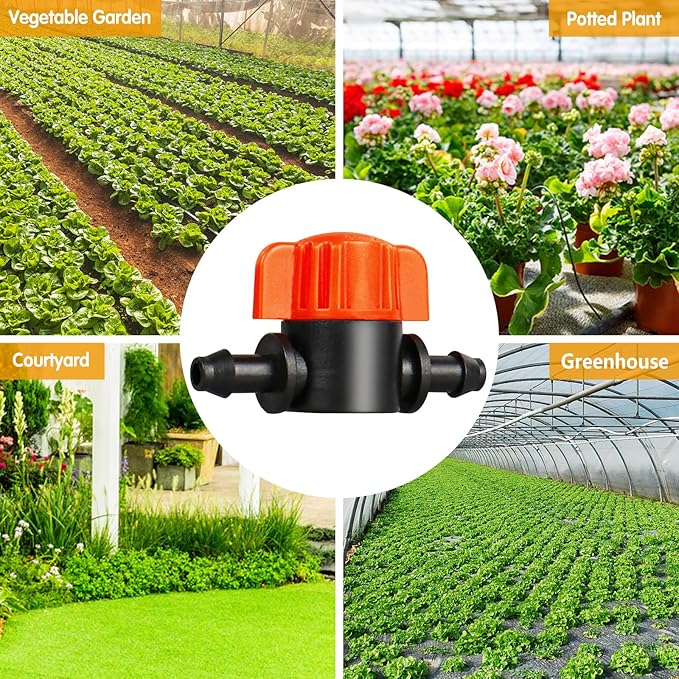 1/4 Inch Drip Irrigation Valves, 35 Pcs Drip Irrigation Shut Off Switch Valves for 1/4" Drip Irrigation Tubing, Water Flow Control Valve Drip Line Cut Off Valve for Drip Sprinkler Garden System