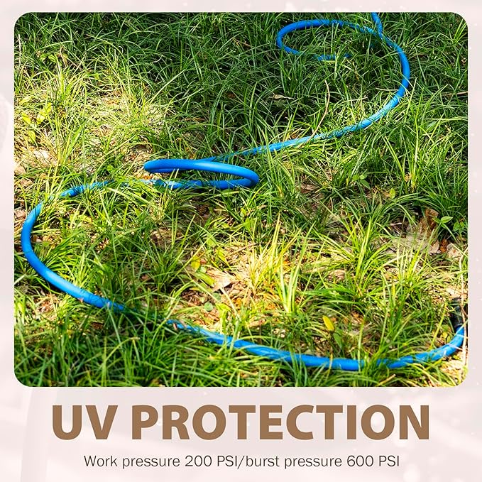 5/8" Hot/Cold Water Hose 100 ft, -50℉ To 190℉ Heavy Duty,Flexible,Burst 600 Psi 3/4" Brass Fittings with Swivel Grip Handle for Outdoor,Yard, Farm, Blue