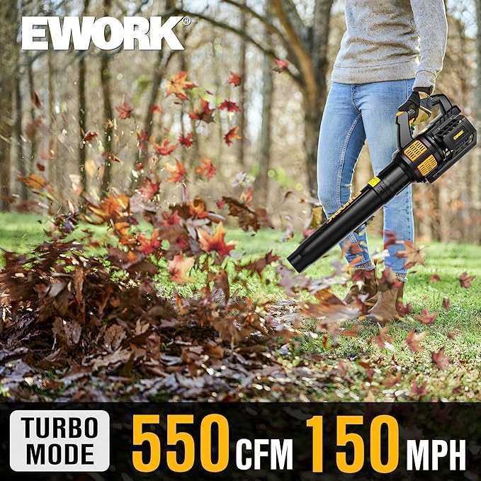 Leaf Blower Cordless 20V Powerful Electric Leaf Blower with 2x4.0Ah Batteries and Charger, Variable-Speed, Lightweight Battery Powered Leaf Blowers for Lawn Care, Patio, Blowing Leaves, Dust
