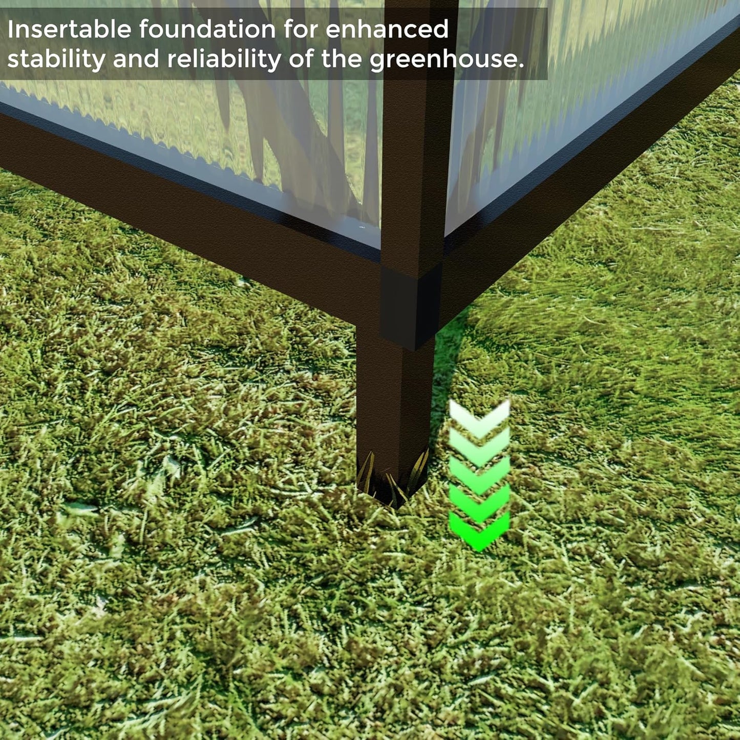 8x12 FT Greenhouses for Outdoors, Polycarbonate Greenhouse with PC Panels, Greenhouses for Outdoors for Yard, Garden, Hobby, Dark Grey