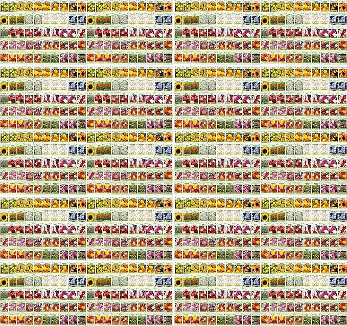 Set of 1000 Flower Seed Packets - Flower Seeds in Bulk - 15 or More Varieties Available - Great for Creating Colorful Gardens (1000)