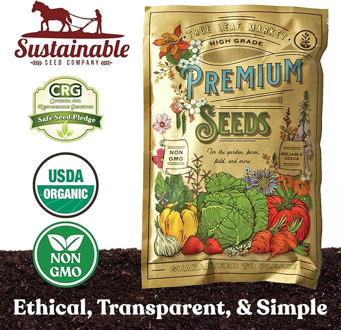 Cover Crop Seed Mix Organic - Pollinator & Bee Friendly Cover Crop Mix - 5 lb Bulk ~34,000 Seeds - Clover Cover Crop Blend - Includes Hairy Vetch Cover Crop Seeds, Crimson Clover, Peas, & Oats