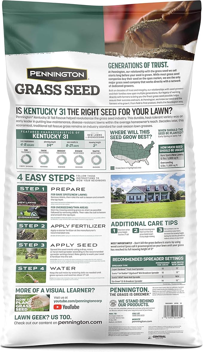 Pennington Kentucky 31 Tall Fescue Grass Seed 20 lb
