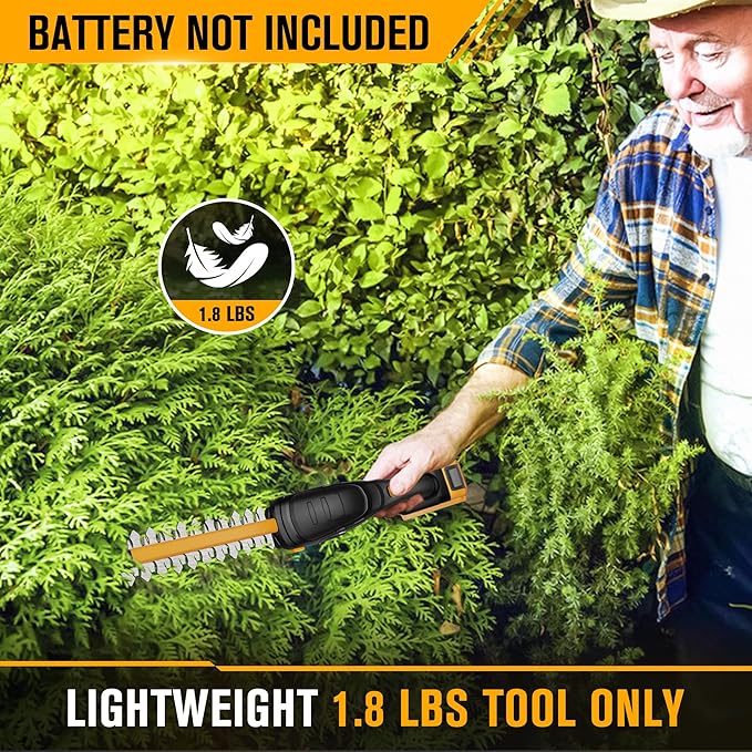 Hedge Trimmer Cordless Compatible with DEWALT 20V MAX Battery 2-in-1 Small Electric Bush Trimmers and Grass Shears for Gardening, Tree, Shrub Trimmer (Tool only)