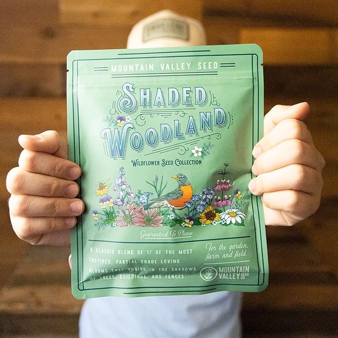 Wildflower Seed Bulk, 3 Oz. (80,000+ Seeds) โ 19 Non-GMO Flower Seeds for Shade, Annual & Perennial Wild Flowers Mix for Partial Shade โ Shade Tolerant by Mountain Valley Seed