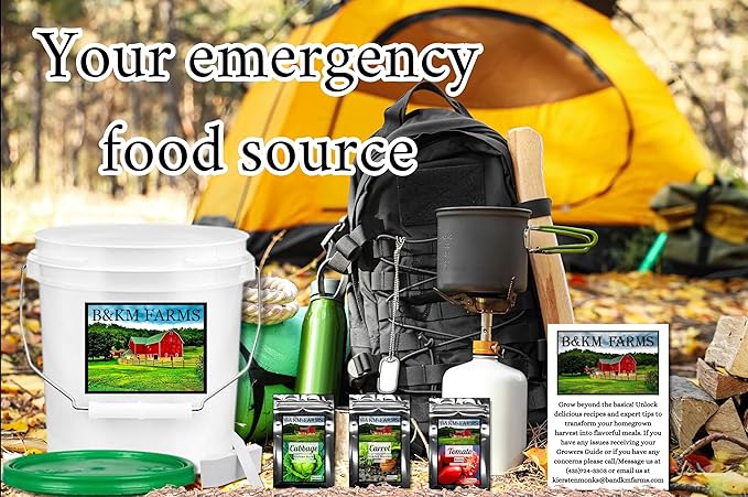 Beginner Survival Seed Vault: 20,000+ Heirloom & Non-GMO Seeds (30 Easy to Grow Varieties) by B&KM Farms