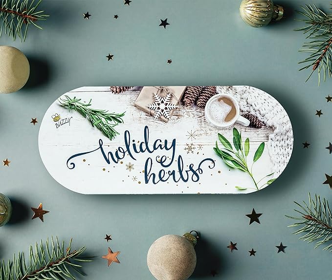 BUZZY Seeds Easy to Grow Rosemary and Sage Windowsill Herb Kit, Decorative Planter Includes Seed Packets and Growing Medium, Indoor Gardening Gift, Seed Starter, Birthday Present Idea