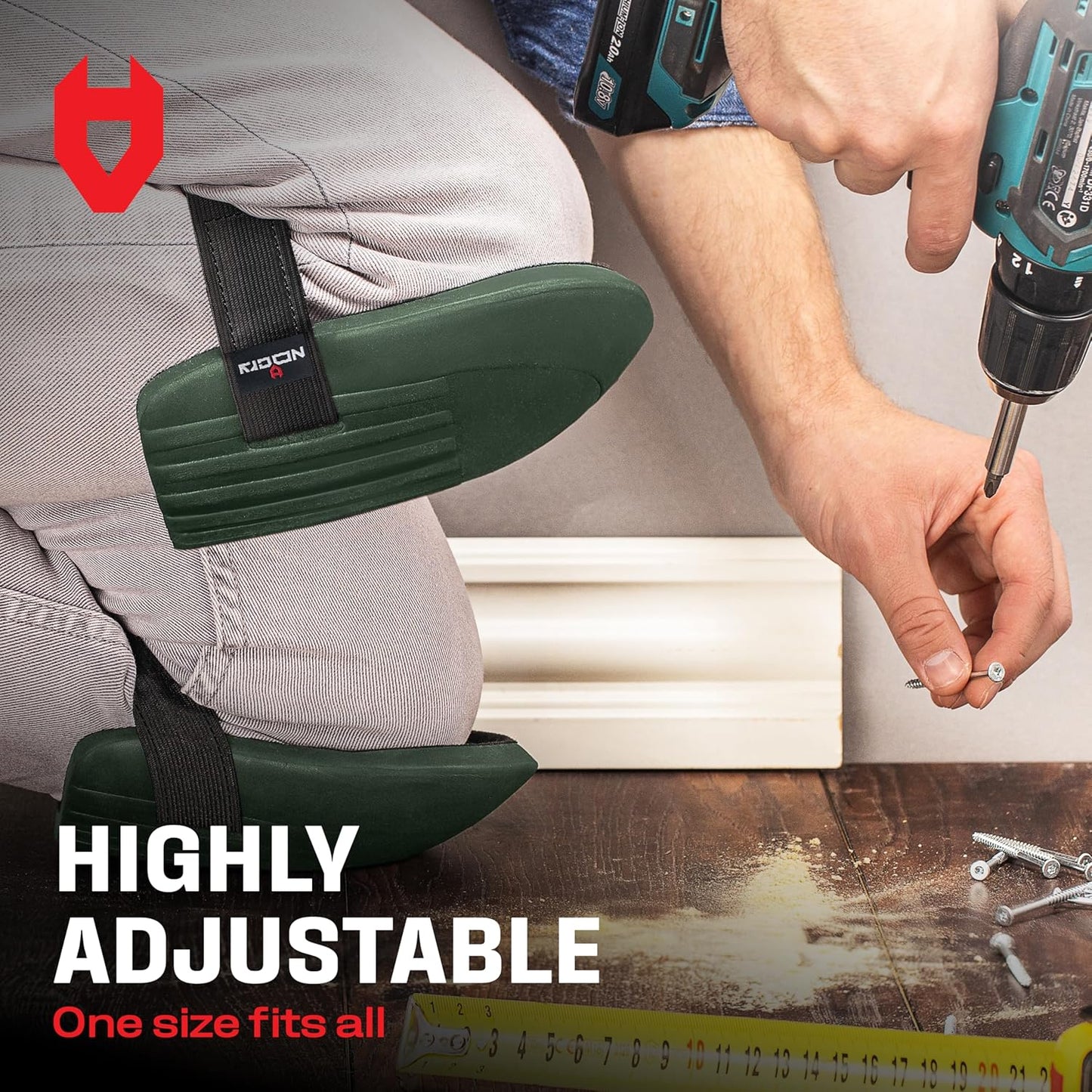 NoCry Gardening Knee Pads for Women and Men – Waterproof Foam Padding in a Lightweight Yet Durable Design; Easy to Wear with Adjustable Elastic Hook-and-Loop Straps – Ideal for the Garden and Yard Work