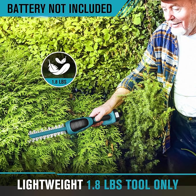 Cordless Hedge Trimmer Compatible with Makita 18V Battery (Battery not Included), Electric Hedge Trimmer Cordless, Bush Trimmers Grass Shears Handheld, Shrub Trimmers for Yard, Garden
